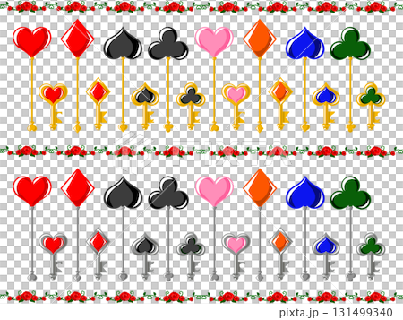 トランプのステッキと鍵セット 131499340