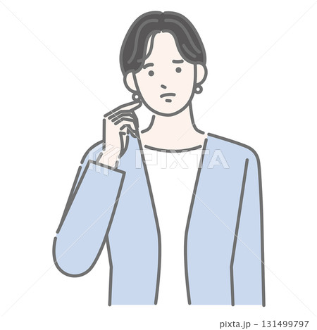 考える困った顔のビジネスウーマン 131499797