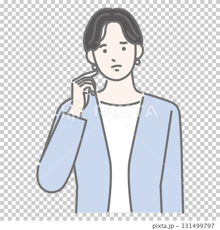 考える困った顔のビジネスウーマン 131499797