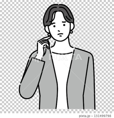 考える困った顔のビジネスウーマン 131499798