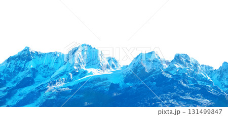Mountains range with peaks in snow 131499847
