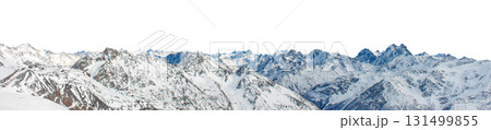 Mountains range with peaks in snow 131499855