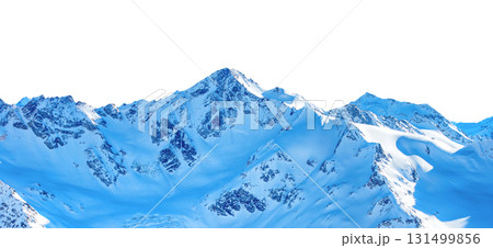 Mountains range with peaks in snow 131499856