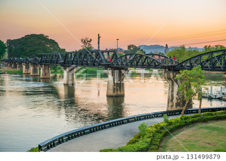 Landscape with bridge on river Kwai, Thailand Landscape with bridge on river Kwai, Thailand 131499879