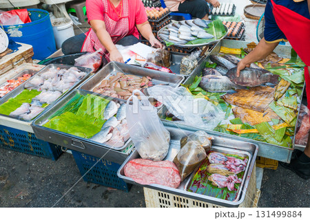 Fresh fish at asian street market 131499884