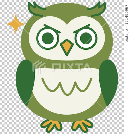 貓頭鷹的各種表情（綠色）_Sharp 01 131499967