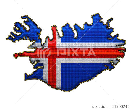 地図の形をしたアイスランドの旗のブローチ 131500240