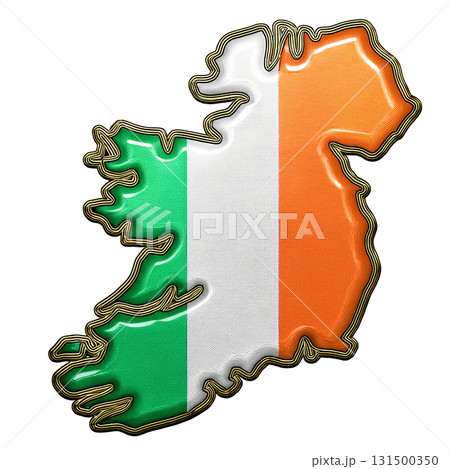 地図の形をしたアイルランドの国旗のブローチ 131500350
