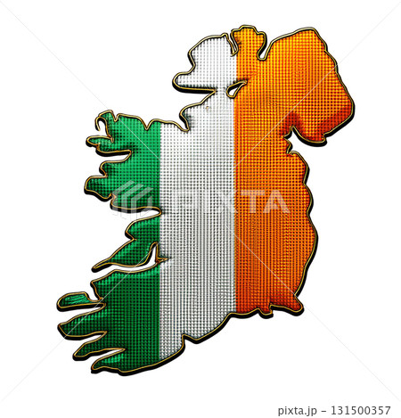 地図の形をしたアイルランドの国旗のブローチ 131500357