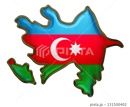 地図の形をしたアゼルバイジャンの国旗のブローチ 131500402