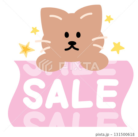 Cute Christmas SALE icon with cat, stars for online shopping, promotion, sticker, banner, special price, discount, web button, campaign badge, brochure, price tag, animal, pet shop, vet, print Cute Christmas SALE icon with cat, stars for online shopping, promotion, sticker, banner, special price, discount, web button, campaign badge, brochure, price tag, animal, pet shop, vet, print 131500618