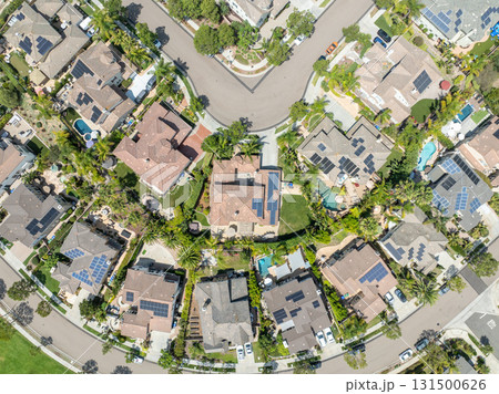 Aerial view houses in Carlsbad in land, North County San Diego 131500626