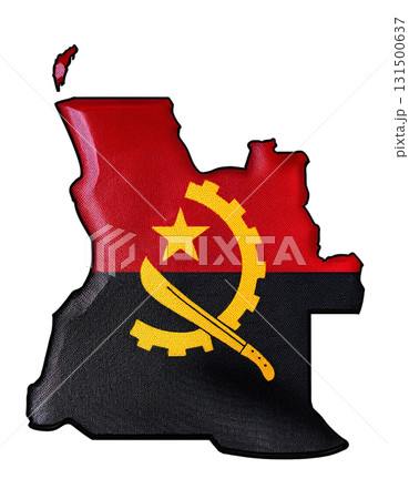 地図の形をしたアンゴラの国旗のブローチ 131500637