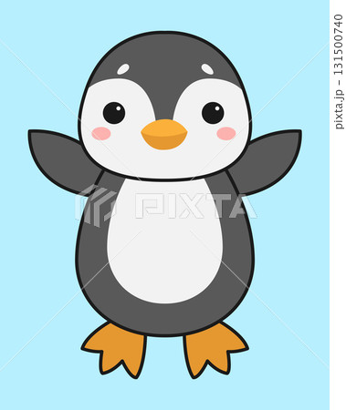 Cute cartoon penguin. Isolated background. Vector illustration 131500740