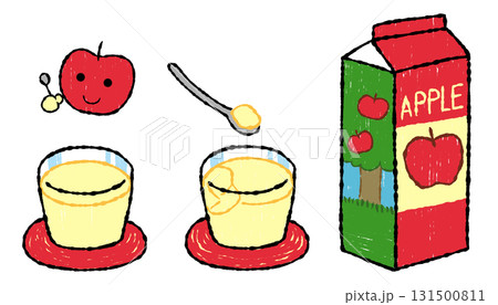 手描きでラフなりんごゼリー／りんごジュース 131500811