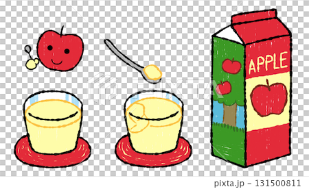 手描きでラフなりんごゼリー／りんごジュース 131500811