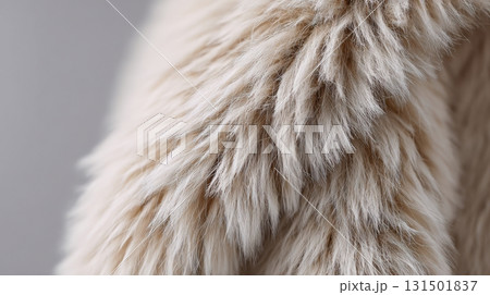 Close-Up Of Soft Beige Fur Texture. Luxurious And Warm Material For Fashion And Interior Design 131501837