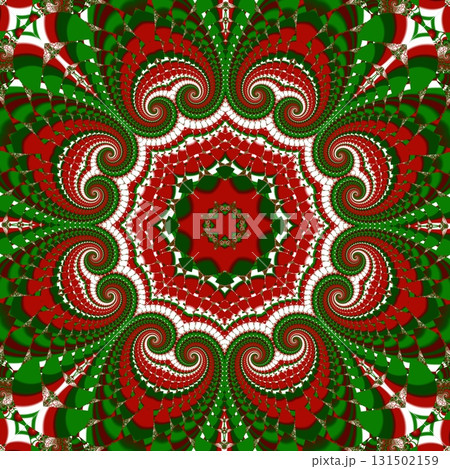 Christmas background with circle ornament. Green, red and white colors. You can use it for invitations, gift packaging, wrapping paper, holiday decor, postcards. Christmas background with circle ornament. Green, red and white colors. You can use it for invitations, gift packaging, wrapping paper, holiday decor, postcards. 131502159