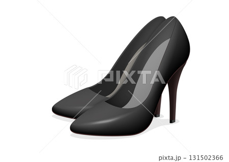 Black high heel shoes for women. Elegant fashion footwear on white background. Black high heel shoes for women. Elegant fashion footwear on white background. 131502366