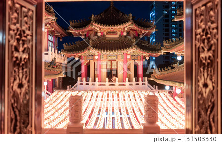 the lanterns hack in the Sanfong temple. It's a Taoist temple originally built in the early 1600s the lanterns hack in the Sanfong temple. It's a Taoist temple originally built in the early 1600s 131503330