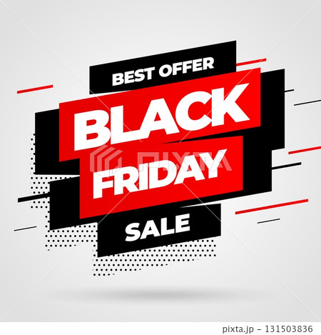 Black Friday sale banner template design. Vector illustration. 131503836