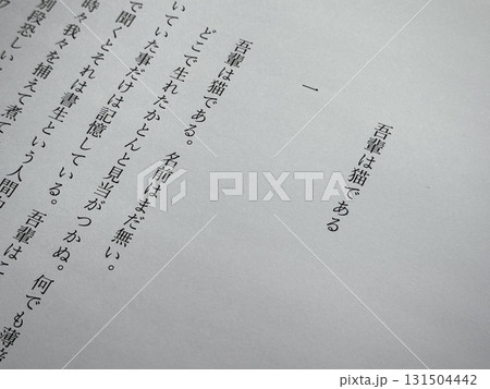 夏目漱石「吾輩は猫である」冒頭 131504442