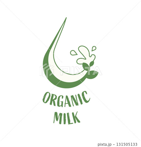 This design showcases a logo for organic milk, highlighting freshness and eco-friendly practices. It emphasizes environmental conservation efforts on a sustainable farm. This design showcases a logo for organic milk, highlighting freshness and eco-friendly practices. It emphasizes environmental conservation efforts on a sustainable farm. 131505133