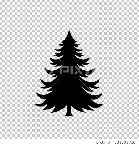 silhouette of pine tree stands against plain background, showcasing its symmetrical branches and pointed top. image captures essence of nature and simplicity silhouette of pine tree stands against plain background, showcasing its symmetrical branches and pointed top. image captures essence of nature and simplicity 131505710