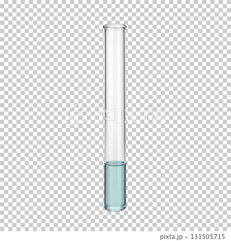 transparent glass test tube containing small amount of blue liquid stands upright against transparency background, symbolizing scientific experimentation transparent glass test tube containing small amount of blue liquid stands upright against transparency background, symbolizing scientific experimentation 131505715