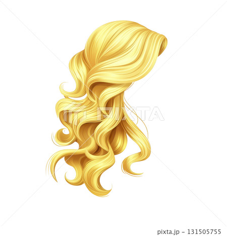 flowing, wavy blonde hairstyle with voluminous curls, exuding elegance and style. golden locks cascade beautifully, creating luxurious and glamorous look 131505755