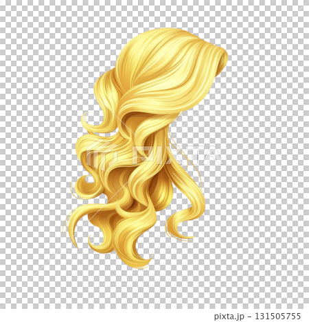 flowing, wavy blonde hairstyle with voluminous curls, exuding elegance and style. golden locks cascade beautifully, creating luxurious and glamorous look 131505755