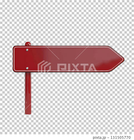 red blank directional sign with pointed arrow shape stands on post, ready for customization. vibrant color and simple design make it ideal for guiding or providing information in various settings red blank directional sign with pointed arrow shape stands on post, ready for customization. vibrant color and simple design make it ideal for guiding or providing information in various settings 131505770