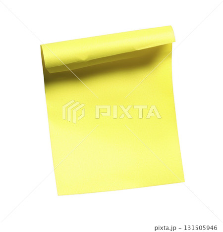 bright yellow sticky note pad with single sheet partially unrolled, isolated on transparency background. vibrant color and simplicity make it ideal for reminders or messages bright yellow sticky note pad with single sheet partially unrolled, isolated on transparency background. vibrant color and simplicity make it ideal for reminders or messages 131505946