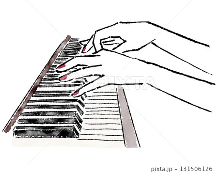 ピアノを弾く手のイラスト 131506126