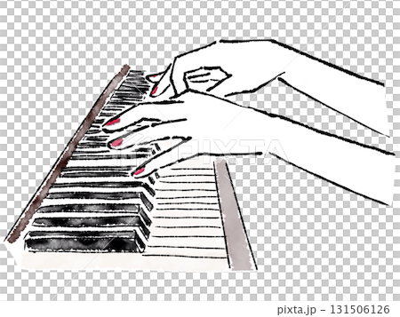 ピアノを弾く手のイラスト 131506126