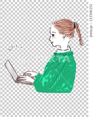 A woman using a computer A woman using a computer 131506152