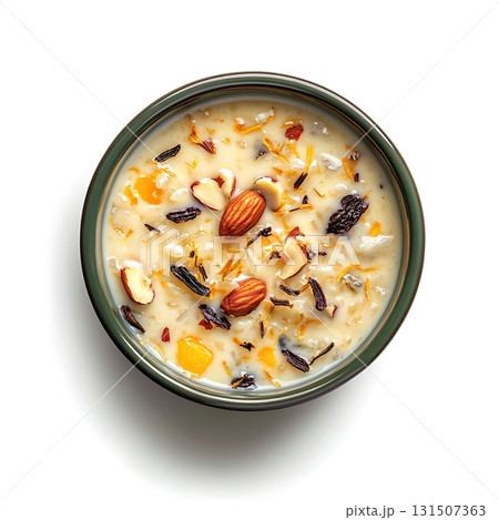 Creamy Kheer Dessert with Almonds and Dried Fruits 131507363