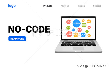No code web platform low code cloud builder....のイラスト素材 [131507442] - PIXTA