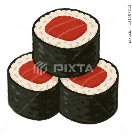 鉄火巻き寿司(3貫)のイラスト 131507812