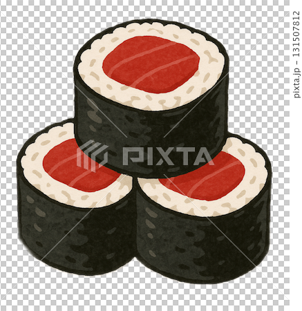 鉄火巻き寿司(3貫)のイラスト 131507812