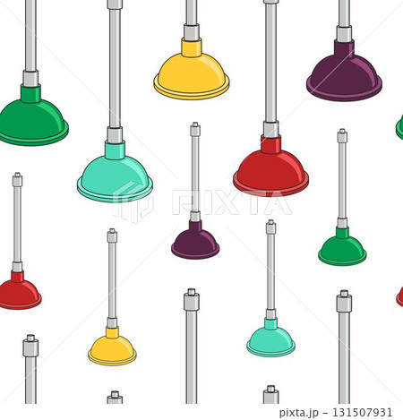 Colorful Pumps cartoon seamless pattern. White background. 131507931