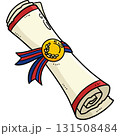 Graduation Diploma Cartoon Colored Clipart  131508484