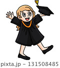 Happy Graduate Girl Cartoon Colored Clipart  131508485