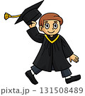 Happy Graduate Boy Cartoon Colored Clipart  131508489