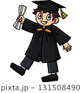Happy Graduate Boy with Diploma Cartoon Clipart  131508490