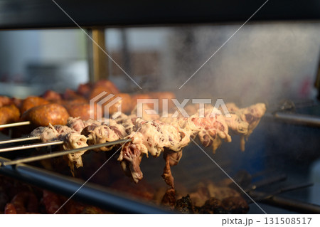Apulian meat skewers Torcinelli Cooked on the grill 131508517