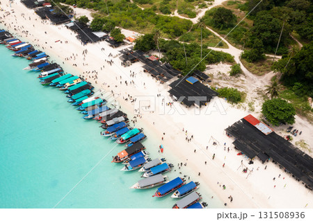 Aerial view of Turtle Beach on Redang Island in Malaysia. Tropical beach in Malaysia 131508936