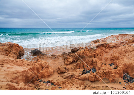 Landscape of Porto Santo beach, Madeira archipelago 131509164