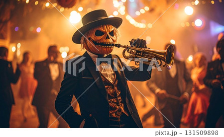 お洒落なハロウィンコスプレをしているジャズダンスパーティ 131509898