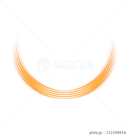 透明背景のオレンジに光るアーク 131509918